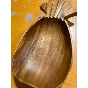 Vintage Dolphin Monkey-Pod Wood Pineapple Bowl Tropical Decor Serving‎ Dish
